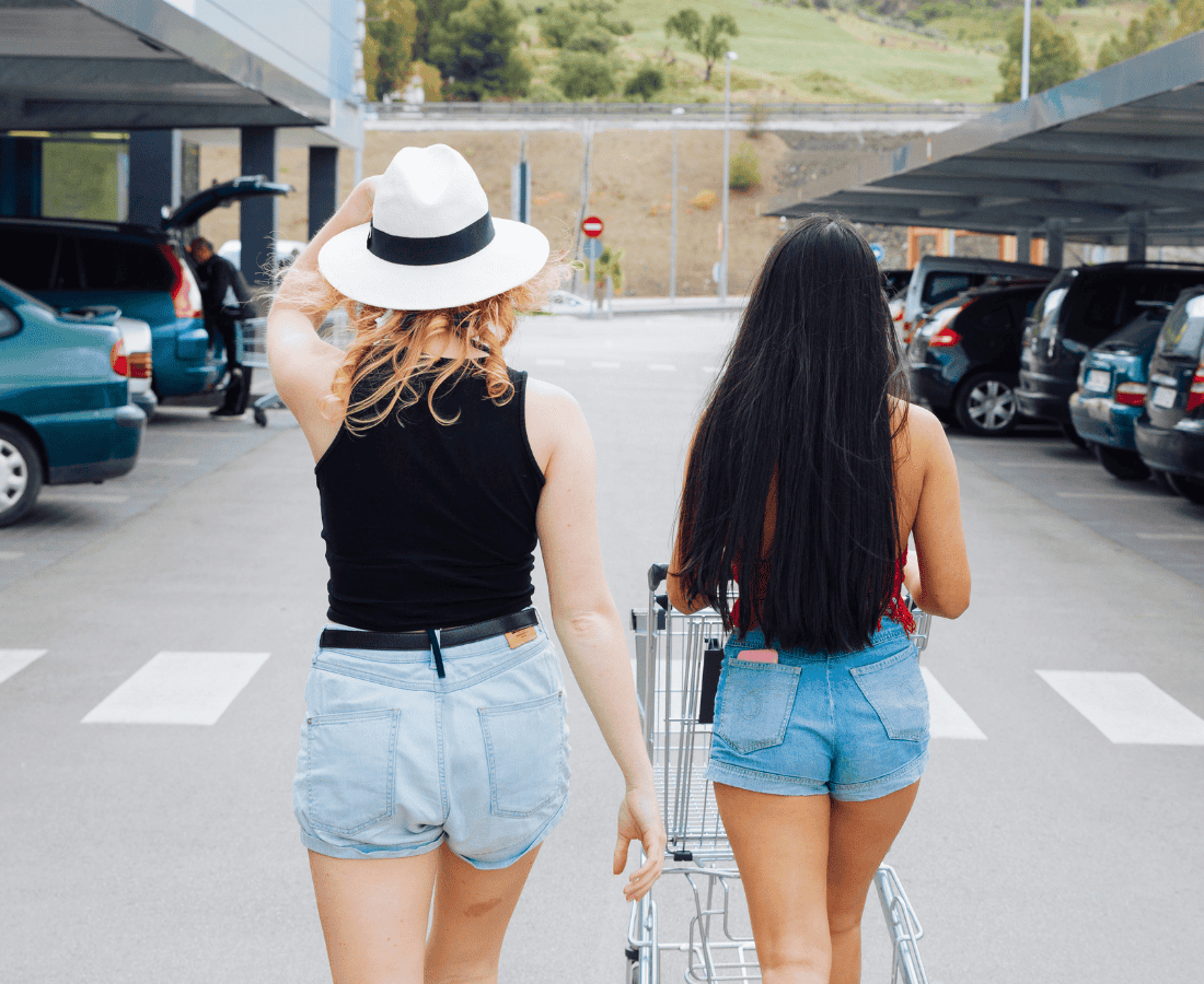 Woman in parking lot
